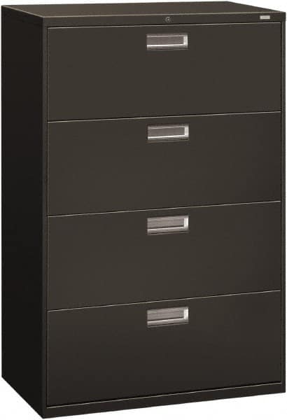 Hon - 36" Wide x 53-1/4" High x 19-1/4" Deep, 4 Drawer Lateral File - Steel, Charcoal - Strong Tooling