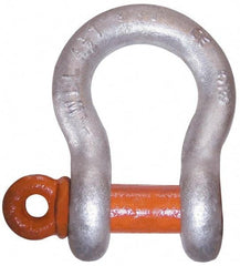 CM - 1/4" Nominal Chain Size, 0.75 Ton Carbon Steel Screw Anchor Shackle - 13/32" Diam, 9/32" Pin Diam, 15/32" Wide Inside Jaw, 3/4" Inside Width - Strong Tooling