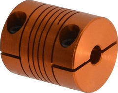 Lovejoy - 1/4" Max Bore Diam, Flexible Clamp Hub Coupling - 3/4" OD, 0.9" OAL, Anodized Aluminum - Strong Tooling