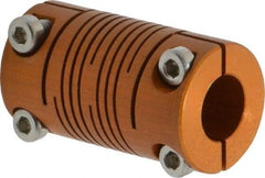 Lovejoy - 1/4" Max Bore Diam, Flexible Clamp Hub Coupling - 1/2" OD, 0.9" OAL, Anodized Aluminum - Strong Tooling