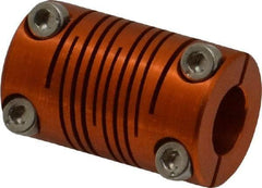 Lovejoy - 5/16" Max Bore Diam, Flexible Clamp Hub Coupling - 0.63" OD, 1" OAL, Anodized Aluminum - Strong Tooling