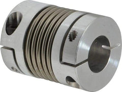 Lovejoy - 5/8" Max Bore Diam, Flexible Bellows Clamp Coupling - 1.28" OD, 1.614" OAL, Aluminum Hub with Stainless Steel Bellows - Strong Tooling