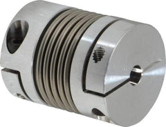 Lovejoy - 1/4" Max Bore Diam, Flexible Bellows Clamp Coupling - 1.28" OD, 1.614" OAL, Aluminum Hub with Stainless Steel Bellows - Strong Tooling