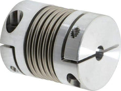 Lovejoy - 3/8" Max Bore Diam, Flexible Bellows Clamp Coupling - 1.28" OD, 1.614" OAL, Aluminum Hub with Stainless Steel Bellows - Strong Tooling