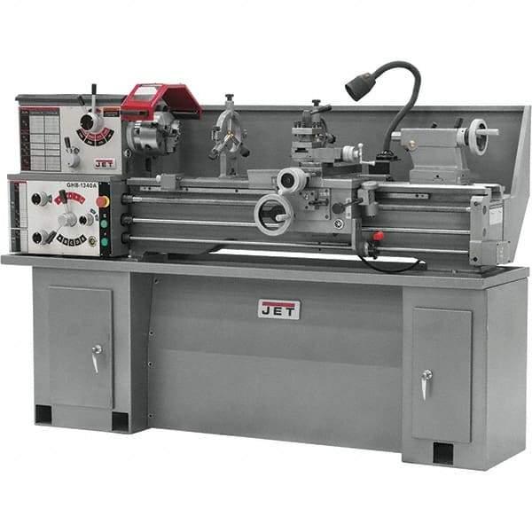 Jet - 13" Swing, 40" Between Centers, 230 Volt, Single Phase Bench Lathe - 5MT Taper, 2 hp, 70 to 2,000 RPM, 1-1/2" Bore Diam, 32" Deep x 47" High x 71" Long - Strong Tooling