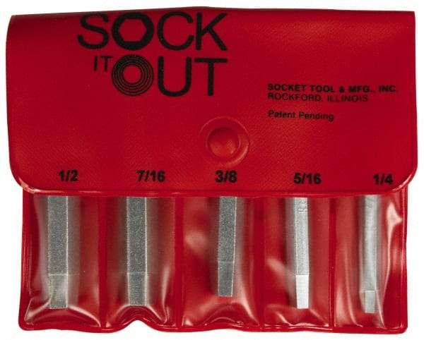 Sock It Out - Flat Head Cap Screw Extractor Set - 1/4 to 1/2 Size Range - Strong Tooling