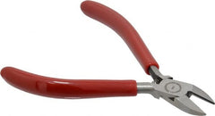 Proto - 4-5/8" OAL, Cutting Pliers - 13/32" Jaw Length x 7/16" Jaw Width, Oval Head, Plastisol Handle - Strong Tooling