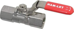 Ham-Let - 1/2" Pipe, FNPT x FNPT End Connections, Stainless Steel, Inline, Two Way Flow, Instrumentation Ball Valve - 2,000 psi WOG Rating, Locking Lever Handle, Reinforced PTFE Seal, Reinforced PTFE Seat - Strong Tooling