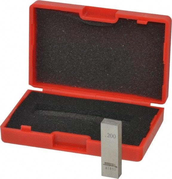 SPI - 0.2" Rectangular Steel Gage Block - Accuracy Grade AS-1, Includes NIST Traceability Certification - Strong Tooling