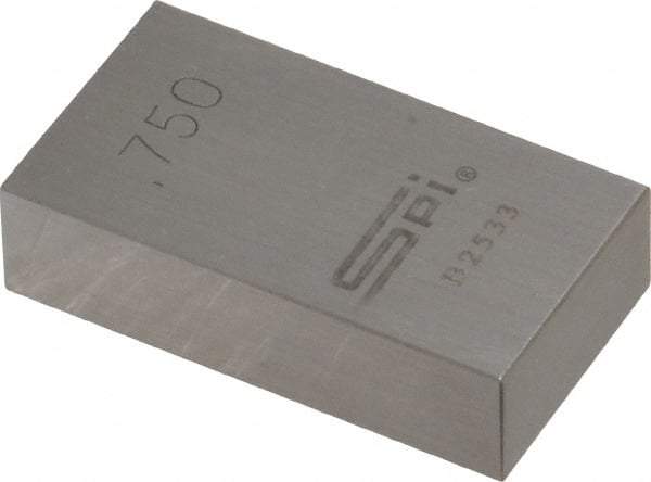 SPI - 0.75" Rectangular Steel Gage Block - Accuracy Grade AS-1, Includes NIST Traceability Certification - Strong Tooling