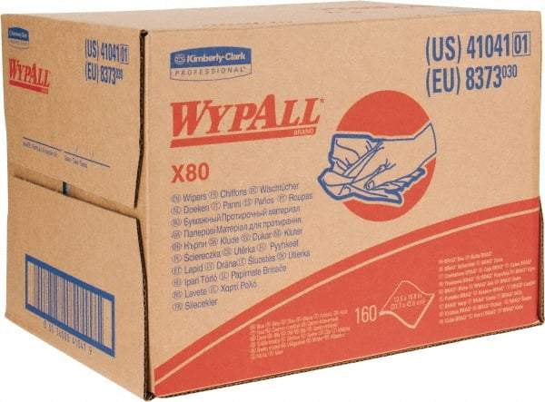 WypAll - X80 Dry Shop Towel/Industrial Wipes - Brag Box/Double Top Box, 16-3/4" x 12-1/2" Sheet Size, Blue - Strong Tooling