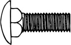 Value Collection - 3/8-16 UNC 1-1/2" Length Under Head, Standard Square Neck, Carriage Bolt - 1006-1050 Steel, Galvanized Zinc-Plated Finish - Strong Tooling