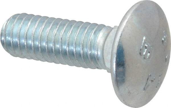 Value Collection - 5/16-18 UNC 1" Length Under Head, Standard Square Neck, Carriage Bolt - Grade 2 Steel, Zinc-Plated Finish - Strong Tooling