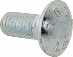 Value Collection - 7/16-14 UNC 1" Length Under Head, Standard Square Neck, Carriage Bolt - Grade 2 Steel, Zinc-Plated Finish - Strong Tooling