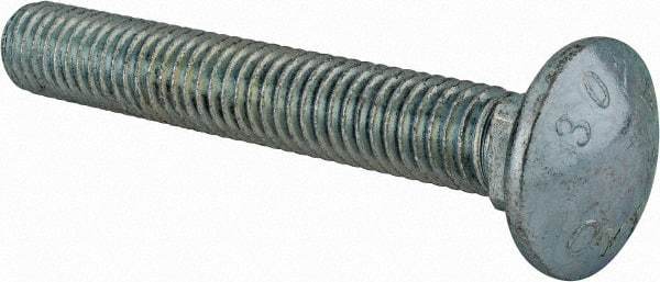 Value Collection - 7/16-14 UNC 3" Length Under Head, Standard Square Neck, Carriage Bolt - Grade 2 Steel, Zinc-Plated Finish - Strong Tooling