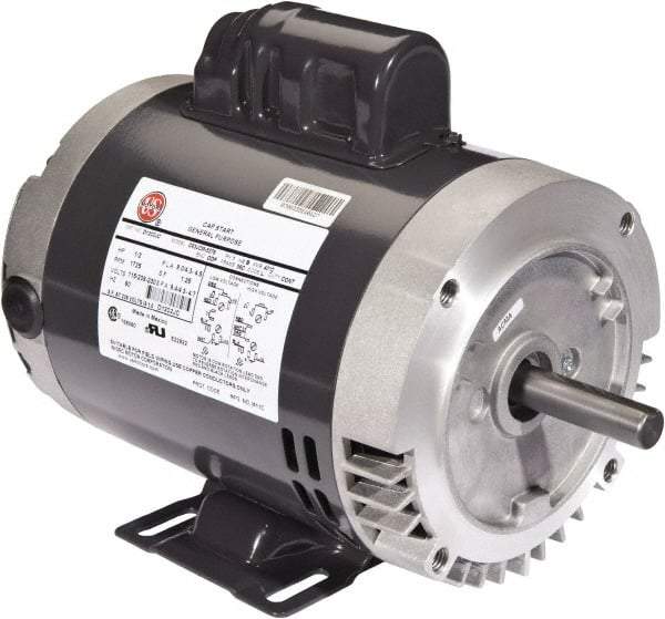 US Motors - 1/2 hp, ODP Enclosure, Auto Thermal Protection, 1,725 RPM, 115/208-230 Volt, 60 Hz, Industrial Electric AC/DC Motor - Size 56 Frame, J-Face/Base Mount, 1 Speed, Ball Bearings, 8.9/4.4-4.5 Full Load Amps, B Class Insulation, CCW Drive End - Strong Tooling