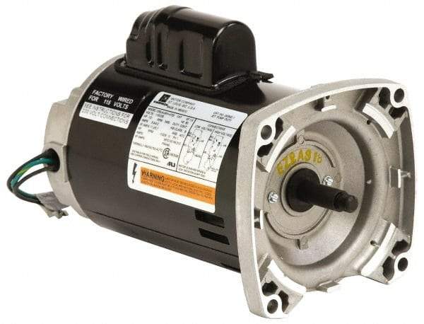 US Motors - 1/2 hp, ODP Enclosure, Auto Thermal Protection, 3,450 RPM, 115/230 Volt, 60 Hz, Industrial Electric AC/DC Motor - Size 56 Frame, Square Flange Mount, 1 Speed, Ball Bearings, 8.6/4.3 Full Load Amps, B Class Insulation, CCW Drive End - Strong Tooling