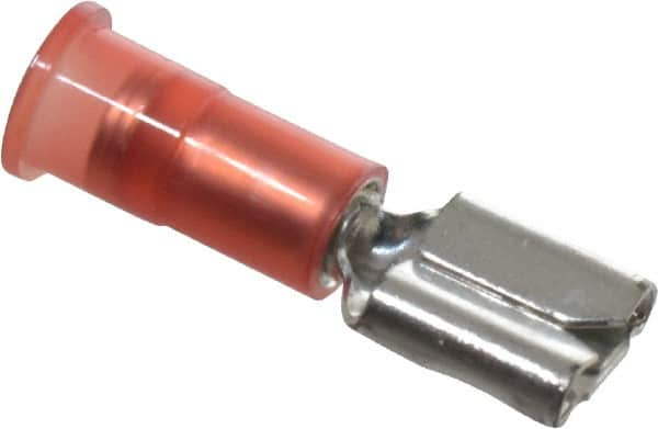 3M - 22 to 18 AWG, Nylon, Partially Insulated, Female Wire Disconnect - 1/4 Inch Wide Tab, Red, RoHS 2011/65/EU Compliant - Strong Tooling