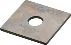 Mitutoyo - 0.06" Square Steel Gage Block - Accuracy Grade 0, Includes Certificate of Inspection - Strong Tooling