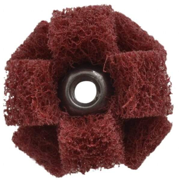 Standard Abrasives - 1" Diam Medium Density Cross Buff - 2 Plys, 8-32 Thread, Very Fine Grade, 20,000 Max RPM - Strong Tooling