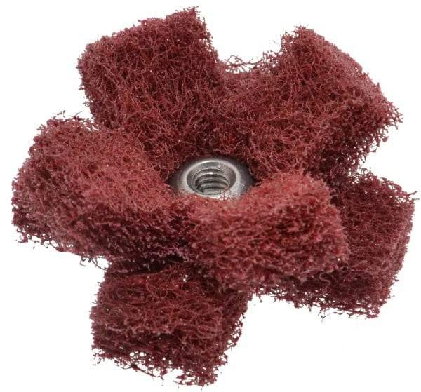 Standard Abrasives - 1-1/2" Diam Medium Density Cross Buff - 2 Plys, 8-32 Thread, Very Fine Grade, 20,000 Max RPM - Strong Tooling