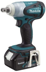 Makita - 1/2" Drive 18 Volt Pistol Grip Cordless Impact Wrench & Ratchet - 2,100 RPM, 170 Ft/Lb Torque, 2 Lithium-Ion Batteries Included - Strong Tooling