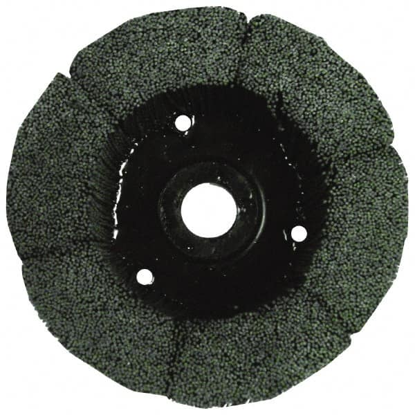 Osborn - 5" 80 Grit Silicon Carbide Straight Disc Brush - Medium Grade, Plain Hole Connector, 1-1/2" Trim Length, 3/4" Shank Diam, 7/8" Arbor Hole - Strong Tooling