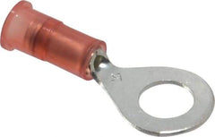 3M - 22-18 AWG Partially Insulated Crimp Connection Circular Ring Terminal - 1/4" Stud, Copper Contact - Strong Tooling