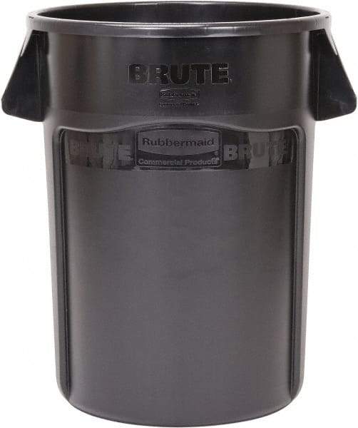 Rubbermaid - 44 Gal Black Round Trash Can - Polyethylene, 31-1/2" High - Strong Tooling