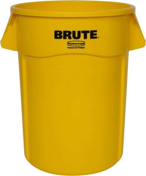 Rubbermaid - 44 Gal Yellow Round Trash Can - Polyethylene, 31-1/2" High - Strong Tooling