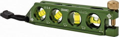 Greenlee - Magnetic 5-1/2" Long 4 Vial Torpedo Level - Aluminum, Green, 1 0°, 1 30°, 1 45° & 1 90° Vials - Strong Tooling