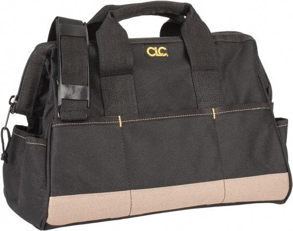 CLC - 22 Pocket Black & Khaki Polyester Tool Bag - 16" Wide x 8-1/2" Deep x 10" High - Strong Tooling