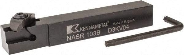 Kennametal - Internal/External Thread, Right Hand Cut, 5/8" Shank Width x 5/8" Shank Height Indexable Threading Toolholder - 4-1/2" OAL, N.3R Insert Compatibility, NAS Toolholder, Series Top Notch - Strong Tooling