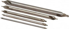 Keo - 5 Piece, #1 to 5, Plain Edge, High Speed Steel Combo Drill & Countersink Set - 60° Incl Angle - Strong Tooling