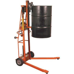 Wesco Industrial Products - 750 Lb Load Capacity, 30, 55 & 85 Gal Drum Lifter - 30" Wide x 70-3/4" High, 2 Steel Wheels - Strong Tooling