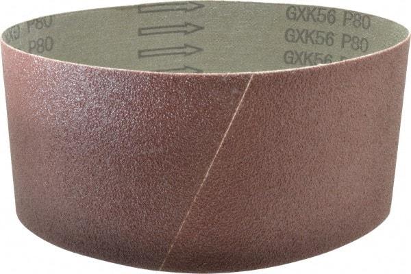 Tru-Maxx - 4" Wide x 21-3/4" OAL, 80 Grit, Aluminum Oxide Abrasive Belt - Aluminum Oxide, Medium, Coated, X Weighted Cloth Backing, Dry - Strong Tooling