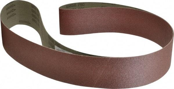 Tru-Maxx - 3" Wide x 79" OAL, 80 Grit, Aluminum Oxide Abrasive Belt - Aluminum Oxide, Medium, Coated, X Weighted Cloth Backing, Dry - Strong Tooling