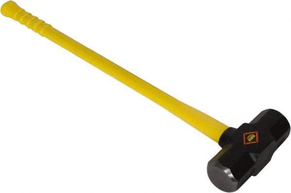 NUPLA - 20 Lb Head, Sledge Hammer - Steel Head, 3" Face Diam, Fiberglass Handle - Strong Tooling