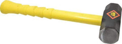 NUPLA - 6 Lb Head, 16" Long Sledge Hammer - Steel Head, 2-1/8" Face Diam, Fiberglass Handle - Strong Tooling