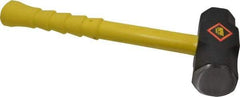 NUPLA - 8 Lb Head, 16" Long Sledge Hammer - Steel Head, 2-1/4" Face Diam, Fiberglass Handle - Strong Tooling