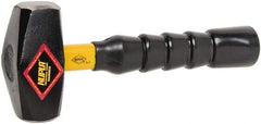 NUPLA - 3 Lb Head, 10" Long Drilling Hammer - Steel Head, 1-27/64" Face Diam, Fiberglass Handle - Strong Tooling