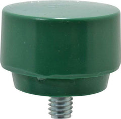 NUPLA - 1-1/2" Face Diam, Grade Tough, Green Hammer Tip/Face - Plastic - Strong Tooling