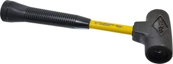 NUPLA - 16 oz Head 1-1/2" Face Diam Composite Rubber Dead Blow Hammer without Faces - Fiberglass Handle - Strong Tooling