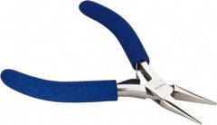 Aven - 4-1/2" OAL, 15/16" Jaw Length x 23/64" Jaw Width, Long Nose Chain Nose Pliers - Smooth Jaw, Standard Head, ESD Cushion Handles, with Spring - Strong Tooling