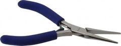 Aven - 5" OAL, 1-7/16" Jaw Length x 23/64" Jaw Width, Long Nose Chain Nose Pliers - Smooth Jaw, Standard Head, ESD Cushion Handles, with Spring - Strong Tooling