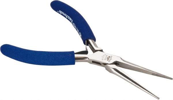 Aven - 5-3/4" OAL, 1-15/16" Jaw Length x 25/64" Jaw Width, Long Nose Needle Nose Pliers - Serrated Jaw, Standard Head, ESD Cushion Handles, with Spring - Strong Tooling