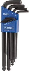 Eklind - 9 Piece L-Key Ball End Hex Key Set - Hex Range 1.5 to 10mm - Strong Tooling