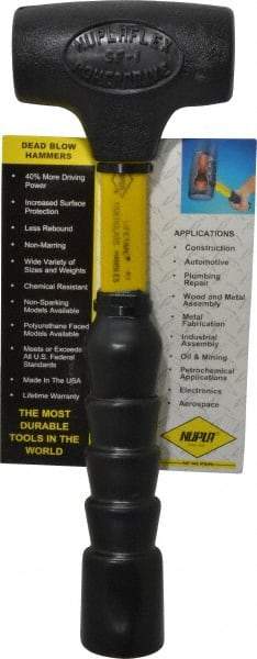 NUPLA - 1 Lb Head 1-5/8" Face Nonmarring Hammer - 11" OAL, Fiberglass Handle - Strong Tooling