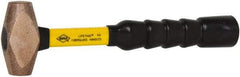 NUPLA - 1-1/2 Lb Head 1" Face Brass Nonmarring Hammer - 12" OAL, Fiberglass Handle - Strong Tooling