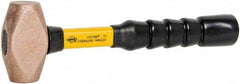 NUPLA - 2-1/2 Lb Head 1-1/4" Face Brass Nonmarring Hammer - 12" OAL, Fiberglass Handle - Strong Tooling